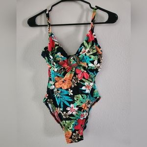 Coco Reef Bra Sized Floral Hybiscus One Piece Bra Sized 34 C Underwire Lined